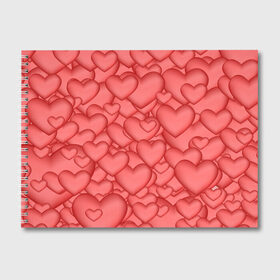 Альбом для рисования с принтом Сердечки в Курске, 100% бумага
 | матовая бумага, плотность 200 мг. | love | любовь | сердечки | сердце