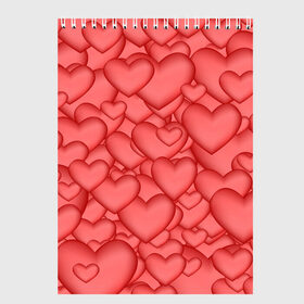 Скетчбук с принтом Сердечки в Курске, 100% бумага
 | 48 листов, плотность листов — 100 г/м2, плотность картонной обложки — 250 г/м2. Листы скреплены сверху удобной пружинной спиралью | love | любовь | сердечки | сердце