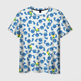 Мужская футболка 3D с принтом Скалолазы в Курске, 100% полиэфир | прямой крой, круглый вырез горловины, длина до линии бедер | арт | жёлтый | зеленый | рисунок | синий | скалолаз | скалолазание | скалолазы