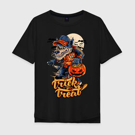 Мужская футболка хлопок Oversize с принтом Trick or treat. Хэллоуин в Курске, 100% хлопок | свободный крой, круглый ворот, “спинка” длиннее передней части | halloween | helloween | trick or treat | монстры | приколы | тыква | ужасы | хеллоуин | хэллоуин