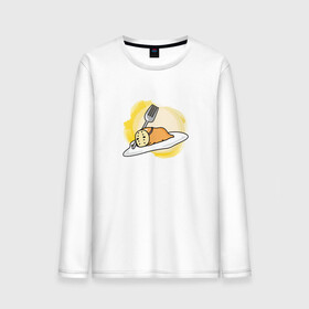 Мужской лонгслив хлопок с принтом Gandetama в Курске, 100% хлопок |  | gudetama | аниме | гудетама | желток | стекающее яйцо | уставшее яйцо | яйца