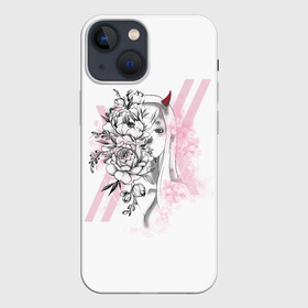 Чехол для iPhone 13 mini с принтом Zero Two Roses в Курске,  |  | 002 | ahegao | anime | darling | franx | franxx | girl | girls | in | senpai | the | two | waifu | zero | zerotwo | аниме | ахегао | вайфу | девушка | семпай | сенпай | тян