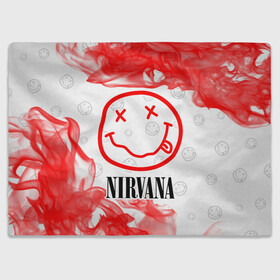 Плед 3D с принтом NIRVANA / НИРВАНА в Курске, 100% полиэстер | закругленные углы, все края обработаны. Ткань не мнется и не растягивается | band | cobain | face | kurt | logo | music | nirvana | rock | rocknroll | группа | кобейн | курт | лого | логотип | музыка | музыкальная | нирвана | рожица | рок | рокнролл | символ