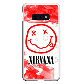 Чехол для Samsung S10E с принтом NIRVANA / НИРВАНА в Курске, Силикон | Область печати: задняя сторона чехла, без боковых панелей | Тематика изображения на принте: band | cobain | face | kurt | logo | music | nirvana | rock | rocknroll | группа | кобейн | курт | лого | логотип | музыка | музыкальная | нирвана | рожица | рок | рокнролл | символ