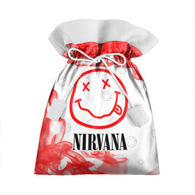 Подарочный 3D мешок с принтом NIRVANA / НИРВАНА в Курске, 100% полиэстер | Размер: 29*39 см | Тематика изображения на принте: band | cobain | face | kurt | logo | music | nirvana | rock | rocknroll | группа | кобейн | курт | лого | логотип | музыка | музыкальная | нирвана | рожица | рок | рокнролл | символ
