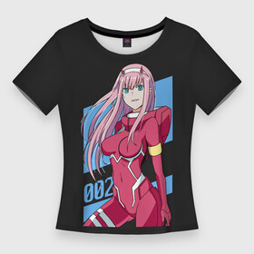 Женская футболка 3D Slim с принтом Zero Two in costume в Курске,  |  | 002 | 02 | ahegao | anime | darling | franx | franxx | girl | girls | in | senpai | the | two | waifu | zero | zerotwo | аниме | ахегао | вайфу | девушка | семпай | сенпай | тян