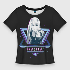 Женская футболка 3D Slim с принтом Darling Zero Two star в Курске,  |  | 002 | 02 | ahegao | anime | darling | franx | franxx | girl | girls | in | senpai | the | two | waifu | zero | zerotwo | аниме | ахегао | вайфу | девушка | семпай | сенпай | тян