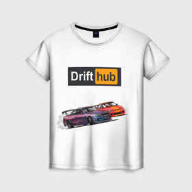 Женская футболка 3D с принтом Дрифт в Курске, 100% полиэфир ( синтетическое хлопкоподобное полотно) | прямой крой, круглый вырез горловины, длина до линии бедер | drift | drifthub | авто | гонки | гонщик | дрифт | занос | машина | стритрейсер | стритрейсинг | тачки