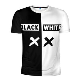 Мужская футболка 3D спортивная с принтом Черно-белый в Курске, 100% полиэстер с улучшенными характеристиками | приталенный силуэт, круглая горловина, широкие плечи, сужается к линии бедра | black and white | titel | белый | надпись | черный
