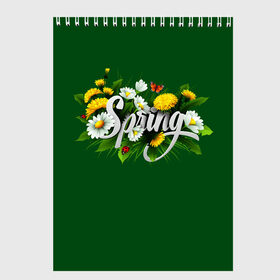 Скетчбук с принтом Весна в Курске, 100% бумага
 | 48 листов, плотность листов — 100 г/м2, плотность картонной обложки — 250 г/м2. Листы скреплены сверху удобной пружинной спиралью | весна | одуванчики | полевые цветы. | ромашки | цветы