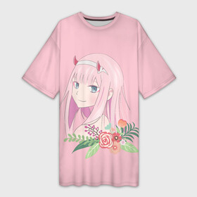 Платье-футболка 3D с принтом Pink Zero Two в Курске,  |  | 002 | 02 | ahegao | anime | darling | franx | franxx | girl | girls | in | senpai | the | two | waifu | zero | zerotwo | аниме | ахегао | вайфу | девушка | семпай | сенпай | тян