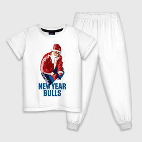 Детская пижама хлопок с принтом New Year bulls в Курске, 100% хлопок |  брюки и футболка прямого кроя, без карманов, на брюках мягкая резинка на поясе и по низу штанин
 | beard | guy | new year | pose | santa claus | борода | новый год | парень