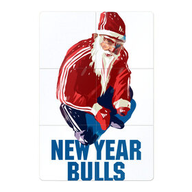 Магнитный плакат 2Х3 с принтом New Year bulls в Курске, Полимерный материал с магнитным слоем | 6 деталей размером 9*9 см | Тематика изображения на принте: beard | guy | new year | pose | santa claus | борода | новый год | парень
