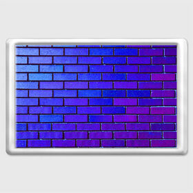 Магнит 45*70 с принтом Brick в Курске, Пластик | Размер: 78*52 мм; Размер печати: 70*45 | Тематика изображения на принте: blue | brick | purple | texture | wall | кирпич | кирпичный | синий | стена | текстура | фиолетовый