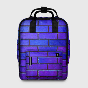 Женский рюкзак 3D с принтом Brick в Курске, 100% полиэстер | лямки с регулируемой длиной, сверху ручки, чтобы рюкзак нести как сумку. Основное отделение закрывается на молнию, как и внешний карман. Внутри два дополнительных кармана, один из которых закрывается на молнию. По бокам два дополнительных кармашка, куда поместится маленькая бутылочка
 | blue | brick | purple | texture | wall | кирпич | кирпичный | синий | стена | текстура | фиолетовый