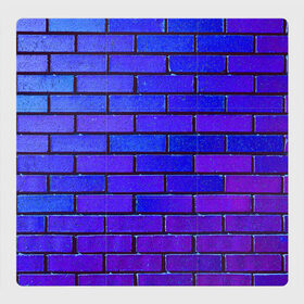 Магнитный плакат 3Х3 с принтом Brick в Курске, Полимерный материал с магнитным слоем | 9 деталей размером 9*9 см | Тематика изображения на принте: blue | brick | purple | texture | wall | кирпич | кирпичный | синий | стена | текстура | фиолетовый