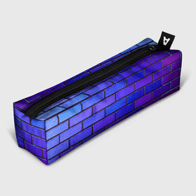 Пенал 3D с принтом Brick в Курске, 100% полиэстер | плотная ткань, застежка на молнии | Тематика изображения на принте: blue | brick | purple | texture | wall | кирпич | кирпичный | синий | стена | текстура | фиолетовый