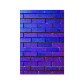 Обложка для паспорта матовая кожа с принтом Brick в Курске, натуральная матовая кожа | размер 19,3 х 13,7 см; прозрачные пластиковые крепления | Тематика изображения на принте: blue | brick | purple | texture | wall | кирпич | кирпичный | синий | стена | текстура | фиолетовый