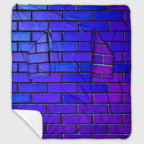 Плед с рукавами с принтом Brick в Курске, 100% полиэстер | Закругленные углы, все края обработаны. Ткань не мнется и не растягивается. Размер 170*145 | Тематика изображения на принте: blue | brick | purple | texture | wall | кирпич | кирпичный | синий | стена | текстура | фиолетовый