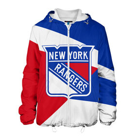 Мужская куртка 3D с принтом Нью-Йорк Рейнджерс в Курске, ткань верха — 100% полиэстер, подклад — флис | прямой крой, подол и капюшон оформлены резинкой с фиксаторами, два кармана без застежек по бокам, один большой потайной карман на груди. Карман на груди застегивается на липучку | Тематика изображения на принте: hockey | new york | new york rangers | nhl | rangers | usa | нхл | нью йорк | нью йорк рейнджерс | рейнджерс | спорт | сша | хоккей | шайба