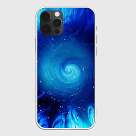 Чехол для iPhone 12 Pro Max с принтом Водоворот в Курске, Силикон |  | abstraction | fractal | whirlpool | абстракция | синий цвет.