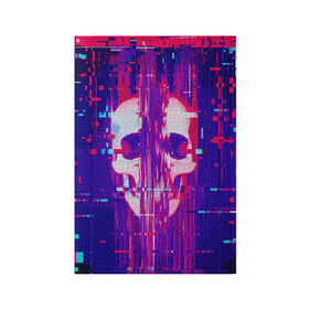 Обложка для паспорта матовая кожа с принтом Skull glitch в Курске, натуральная матовая кожа | размер 19,3 х 13,7 см; прозрачные пластиковые крепления | Тематика изображения на принте: color | fashion | glitch | jaw | skull | vanguard | авангард | глитч | мода | пасть | цвет | череп