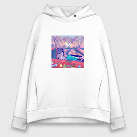 Женское худи Oversize хлопок с принтом Vaporwave 2020-88 в Курске, френч-терри — 70% хлопок, 30% полиэстер. Мягкий теплый начес внутри —100% хлопок | боковые карманы, эластичные манжеты и нижняя кромка, капюшон на магнитной кнопке | aesthetic | electronica | music | лаунж | музыка | поп | скульптура