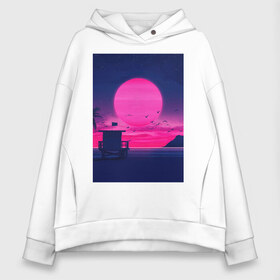 Женское худи Oversize хлопок с принтом Vaporwave 2020-011 в Курске, френч-терри — 70% хлопок, 30% полиэстер. Мягкий теплый начес внутри —100% хлопок | боковые карманы, эластичные манжеты и нижняя кромка, капюшон на магнитной кнопке | aesthetic | electronica | music | лаунж | музыка | поп | скульптура