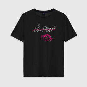 Женская футболка хлопок Oversize с принтом LIL PEEP (front & back) в Курске, 100% хлопок | свободный крой, круглый ворот, спущенный рукав, длина до линии бедер
 | lil peep | lil peep art | logo lil peep | love | rap | альбомы | лил пип | лове | лого | логтип | любовь | музыка | музыкант | паук | певец | рэп | рэпер | скорпион
