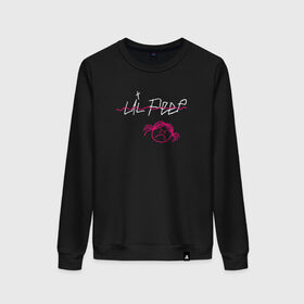 Женский свитшот хлопок с принтом LIL PEEP (front & back) в Курске, 100% хлопок | прямой крой, круглый вырез, на манжетах и по низу широкая трикотажная резинка  | lil peep | lil peep art | logo lil peep | love | rap | альбомы | лил пип | лове | лого | логтип | любовь | музыка | музыкант | паук | певец | рэп | рэпер | скорпион