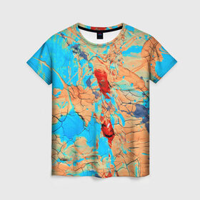 Женская футболка 3D с принтом Бирюза LOVE в Курске, 100% полиэфир ( синтетическое хлопкоподобное полотно) | прямой крой, круглый вырез горловины, длина до линии бедер | 