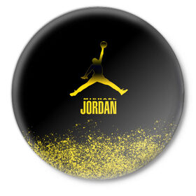 Значок с принтом Jordan в Курске,  металл | круглая форма, металлическая застежка в виде булавки | air | jordan | michael | nba | баскетбол | баскетболист | джордан | джордан айр | игра | майкл | майкл джордан | мяч | спорт