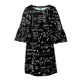 Детское платье 3D с принтом Формулы в Курске, 100% полиэстер | прямой силуэт, чуть расширенный к низу. Круглая горловина, на рукавах — воланы | алгебра | математика | математические формулы | наука | научные формулы | формулы