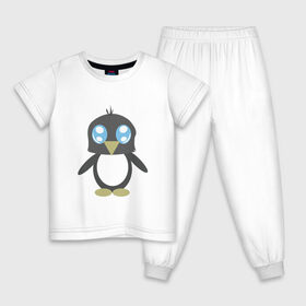 Детская пижама хлопок с принтом Пингвинчик в Курске, 100% хлопок |  брюки и футболка прямого кроя, без карманов, на брюках мягкая резинка на поясе и по низу штанин
 | Тематика изображения на принте: chibi | cute | милый | няша | пингвин | пингвинчик | чиби