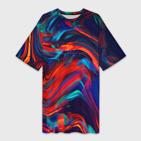 Платье-футболка 3D с принтом Абстракция краски в Курске,  |  | Тематика изображения на принте: abstract | art | color | digital | fluid | grunge | абстракция | арт | брызки | гранж | краска | пятна | разводы | стекло | цвет | цветной | цифровой