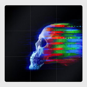 Магнитный плакат 3Х3 с принтом Glitch skull в Курске, Полимерный материал с магнитным слоем | 9 деталей размером 9*9 см | Тематика изображения на принте: color | glitch | paint | skull | vanguard | авангард | глитч | краска | цвет | череп