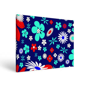 Холст прямоугольный с принтом Lorri в Курске, 100% ПВХ |  | blue | flowers | leaves | patterns | summer | texture | летний | листки | синий | текстура | узоры | цветы