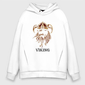 Мужское худи Oversize хлопок с принтом Viking в Курске, френч-терри — 70% хлопок, 30% полиэстер. Мягкий теплый начес внутри —100% хлопок | боковые карманы, эластичные манжеты и нижняя кромка, капюшон на магнитной кнопке | bandage | beard | helmet | борода | повязка | усы | шлем