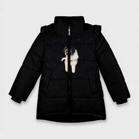 Зимняя куртка для девочек 3D с принтом Космический ленивец в Курске, ткань верха — 100% полиэстер; подклад — 100% полиэстер, утеплитель — 100% полиэстер. | длина ниже бедра, удлиненная спинка, воротник стойка и отстегивающийся капюшон. Есть боковые карманы с листочкой на кнопках, утяжки по низу изделия и внутренний карман на молнии. 

Предусмотрены светоотражающий принт на спинке, радужный светоотражающий элемент на пуллере молнии и на резинке для утяжки. | животные | звезды | космос | ленивец | музыка | одиночество | умиротворение