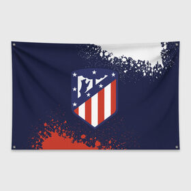 Флаг-баннер с принтом ATLETICO MADRID / Атлетико в Курске, 100% полиэстер | размер 67 х 109 см, плотность ткани — 95 г/м2; по краям флага есть четыре люверса для крепления | atletico | club | footbal | logo | madrid | атлетико | знак | клуб | логотип | логотипы | мадрид | символ | символы | форма | футбол | футбольная | футбольный