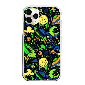 Чехол для iPhone 11 Pro Max матовый с принтом НЛО в Курске, Силикон |  | aliens | patterns | rockets | space | texture | инопланетяни | космос | ракеты | текстура | узоры