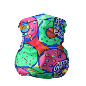 Бандана-труба 3D с принтом Donuts в Курске, 100% полиэстер, ткань с особыми свойствами — Activecool | плотность 150‒180 г/м2; хорошо тянется, но сохраняет форму | colorful | donuts | patterns | sweet | texture | пончики | разноцветный | сладкое | текстура | узоры
