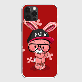 Чехол для iPhone 12 Pro Max с принтом Модный зайка в Курске, Силикон |  | зайчик в очках | заяц в кепке | модный зайка | няшные картинки | плюшевый зайчик | розовый зайчик.
