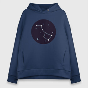 Женское худи Oversize хлопок с принтом Медведица в Курске, френч-терри — 70% хлопок, 30% полиэстер. Мягкий теплый начес внутри —100% хлопок | боковые карманы, эластичные манжеты и нижняя кромка, капюшон на магнитной кнопке | Тематика изображения на принте: constellation | galaxies | night | planets | space | stars | ursa major | ursa minor | большая медведица | галактики | звёзды | космос | малая медведица | медведица | ночь | планеты | созвездие