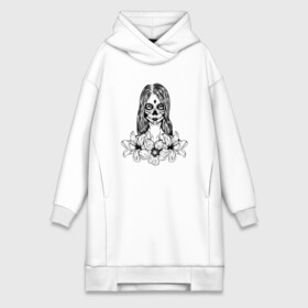 Платье-худи хлопок с принтом Santa Muerte в Курске,  |  | calavera | muerte | santa | santa muerte | santa muerte цветы | девушка цветы | калавера | мексиканская вечеринка | муэрте | муэрто | санта муэрте | санта муэрте цветы