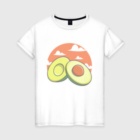 Женская футболка хлопок с принтом Avocado в Курске, 100% хлопок | прямой крой, круглый вырез горловины, длина до линии бедер, слегка спущенное плечо | avocado | avokado | kawai | kawaii | авакадо | авокадо | каваи | кавай | кавайи | кавайный | милые создания | мимими | мимишный | облака | облако | овокадо | персея | растения | рисунок | фрукт | фрукты