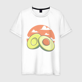 Мужская футболка хлопок с принтом Avocado в Курске, 100% хлопок | прямой крой, круглый вырез горловины, длина до линии бедер, слегка спущенное плечо. | avocado | avokado | kawai | kawaii | авакадо | авокадо | каваи | кавай | кавайи | кавайный | милые создания | мимими | мимишный | облака | облако | овокадо | персея | растения | рисунок | фрукт | фрукты