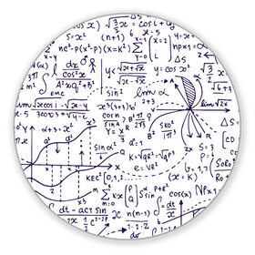 Коврик для мышки круглый с принтом Формулы в Курске, резина и полиэстер | круглая форма, изображение наносится на всю лицевую часть | Тематика изображения на принте: алгебра | математика | математические формулы | наука | научные формулы | формулы