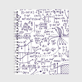 Тетрадь с принтом Формулы в Курске, 100% бумага | 48 листов, плотность листов — 60 г/м2, плотность картонной обложки — 250 г/м2. Листы скреплены сбоку удобной пружинной спиралью. Уголки страниц и обложки скругленные. Цвет линий — светло-серый
 | Тематика изображения на принте: алгебра | математика | математические формулы | наука | научные формулы | формулы