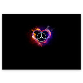 Поздравительная открытка с принтом Mercedes-Benz в Курске, 100% бумага | плотность бумаги 280 г/м2, матовая, на обратной стороне линовка и место для марки
 | amg | love mercedes | mercedes | mercedes в сердце | mercedes значок | mercedes лого | mercedes марка | амг | бенц | горящее сердце | лого автомобиля | логотип мерседес | люблю мерседес | мерин | мерс | мерседес | мерседес бенз